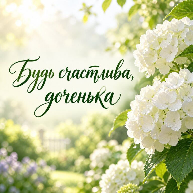 Будь счастлива, доченька - открытка с поздравлением взрослой дочери