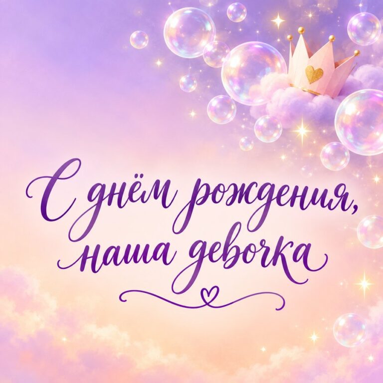 С днём рождения, наша девочка - открытка с поздравлением взрослой дочери