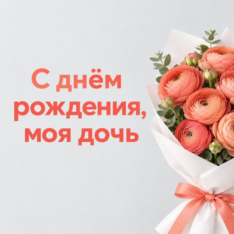 С днём рождения, моя дочь - открытка с поздравлением взрослой дочери