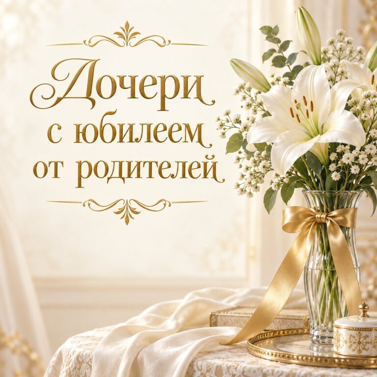 Дочери с юбилеем от родителей - открытка с поздравлением взрослой дочери