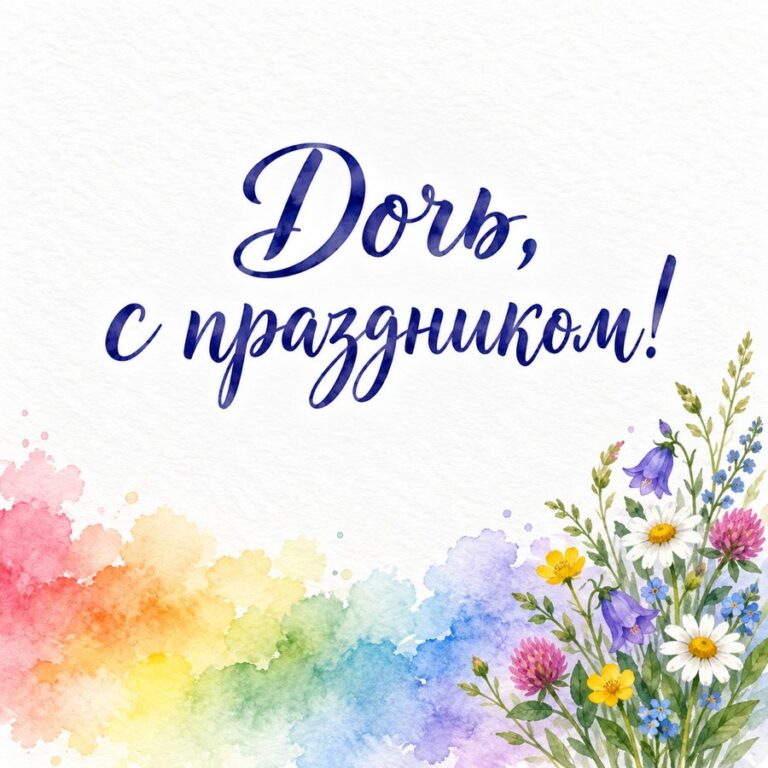 Дочь, с праздником! - открытка с поздравлением взрослой дочери