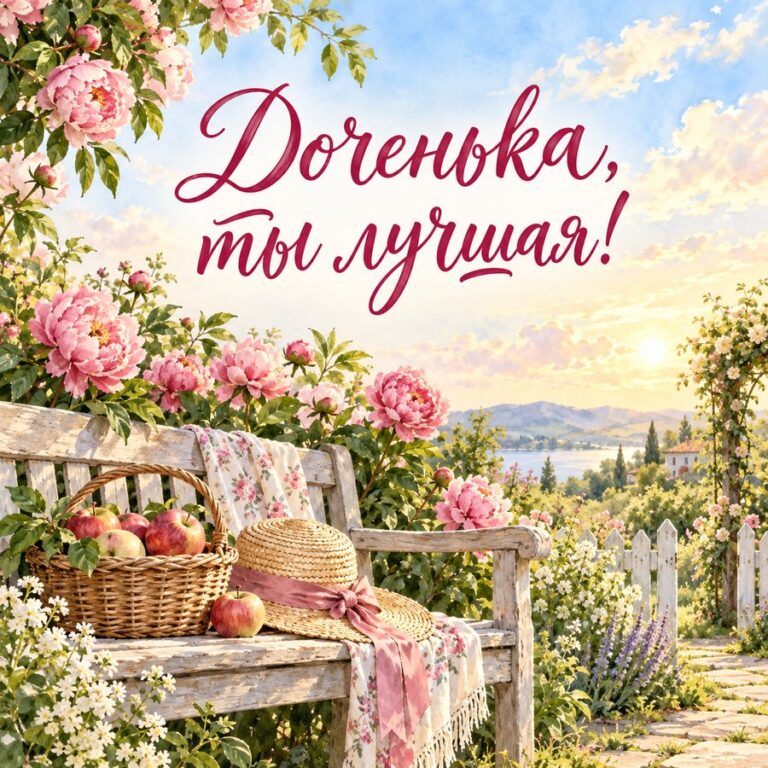 Доченька, ты лучшая! - открытка с поздравлением взрослой дочери