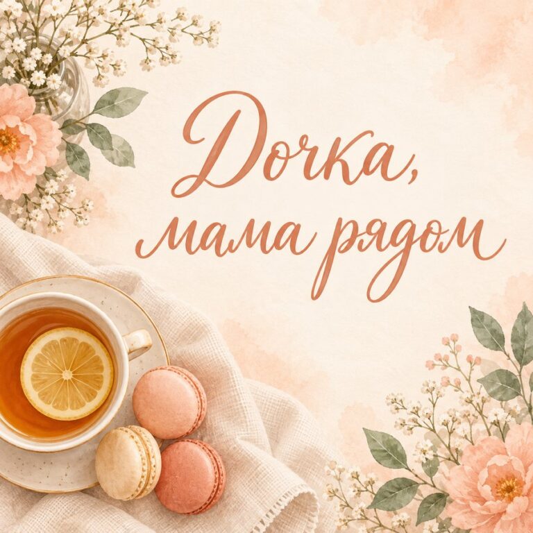 Дочка, мама рядом - открытка с поздравлением взрослой дочери