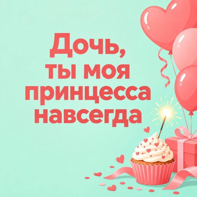 Дочь, ты моя принцесса навсегда - открытка с поздравлением взрослой дочери