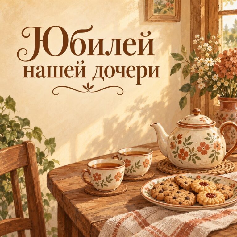 Юбилей нашей дочери - открытка с поздравлением взрослой дочери