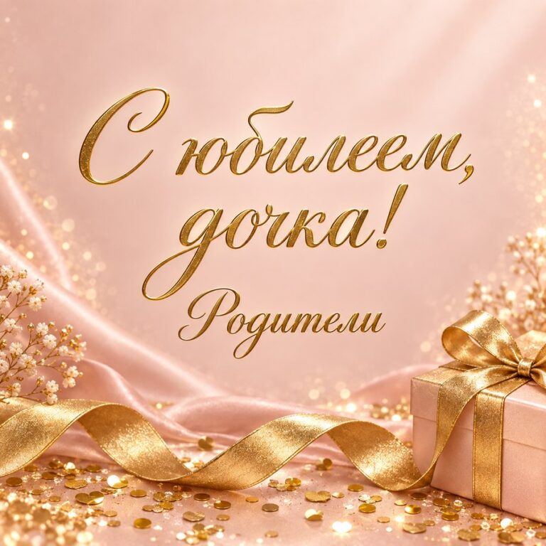 С юбилеем, дочка! Родители - открытка с поздравлением взрослой дочери