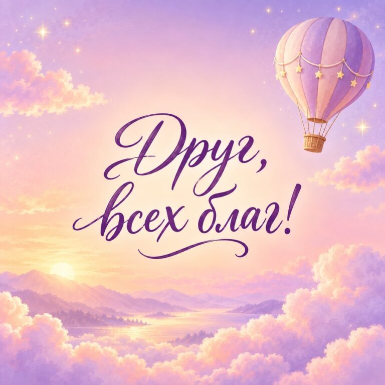 Друг, всех благ! - открытка с поздравлением другу