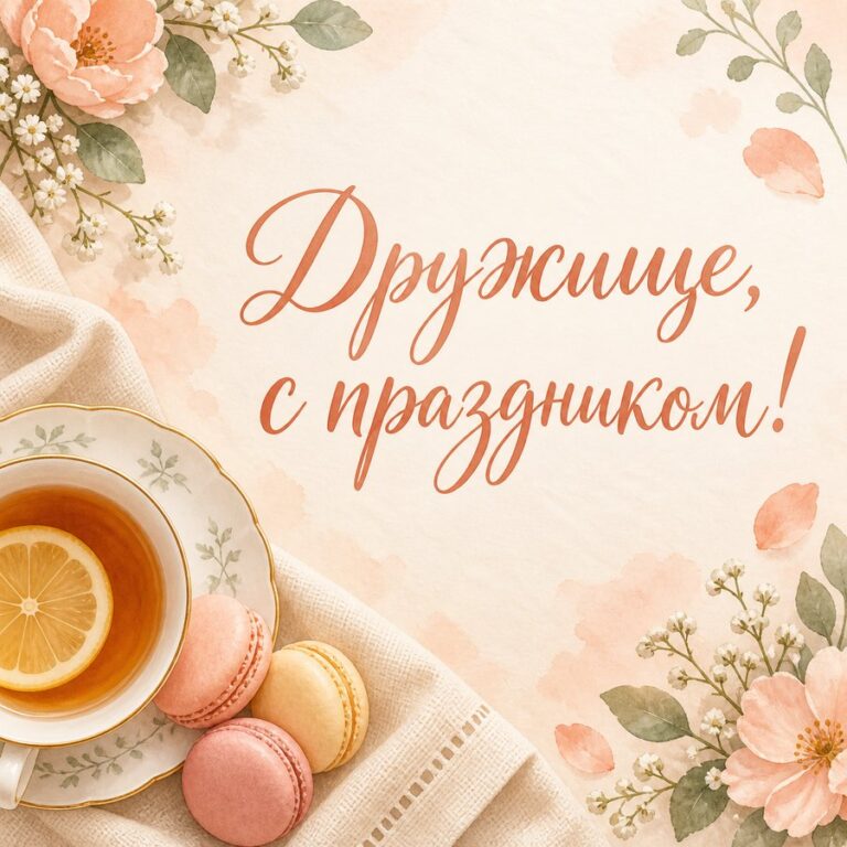 Дружище, с праздником! - открытка с поздравлением другу