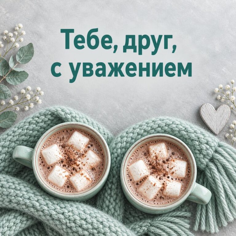 Тебе, друг, с уважением - открытка с поздравлением другу
