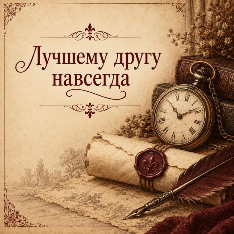 Лучшему другу навсегда - открытка с поздравлением другу