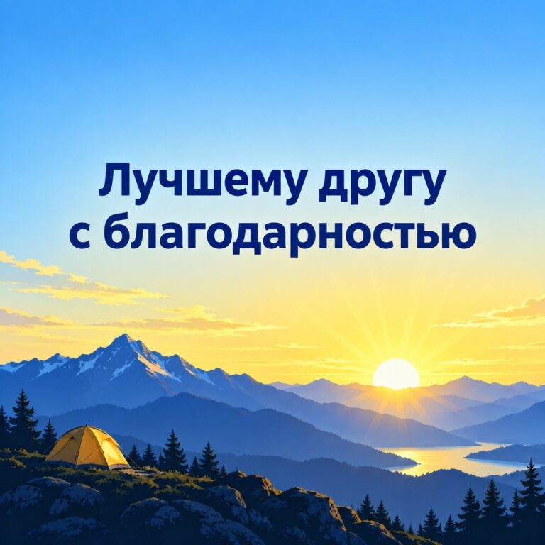 Лучшему другу с благодарностью - открытка с поздравлением другу