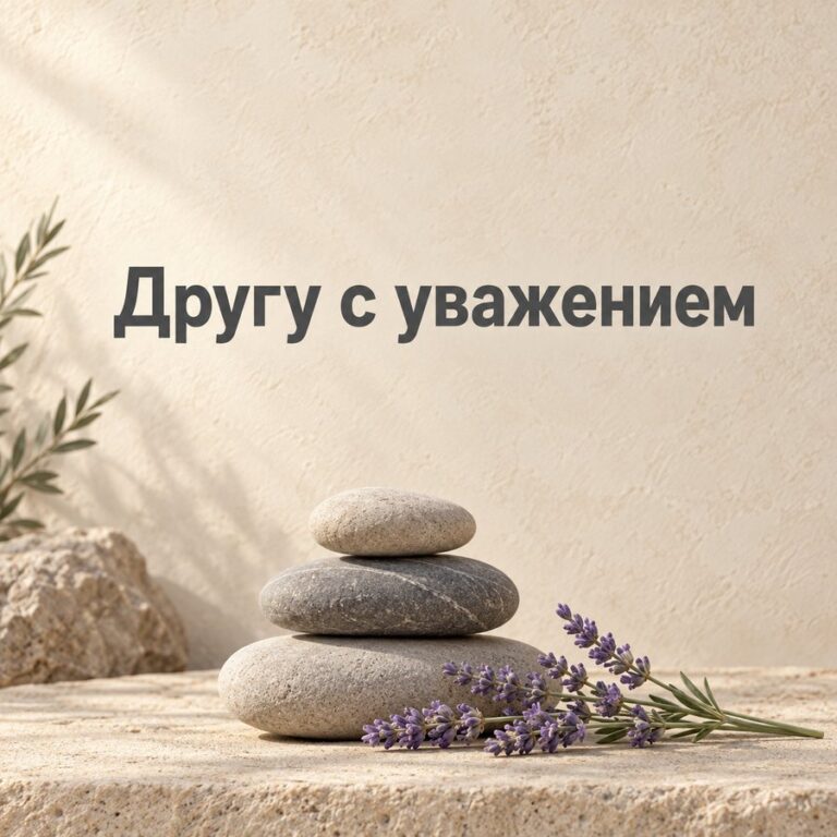 Другу с уважением - открытка с поздравлением другу