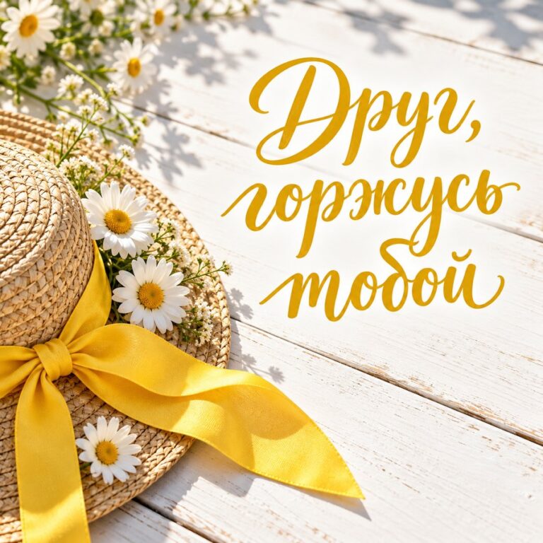 Друг, горжусь тобой - открытка с поздравлением другу