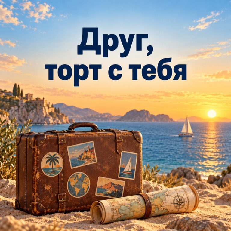 Друг, торт с тебя - открытка с поздравлением другу