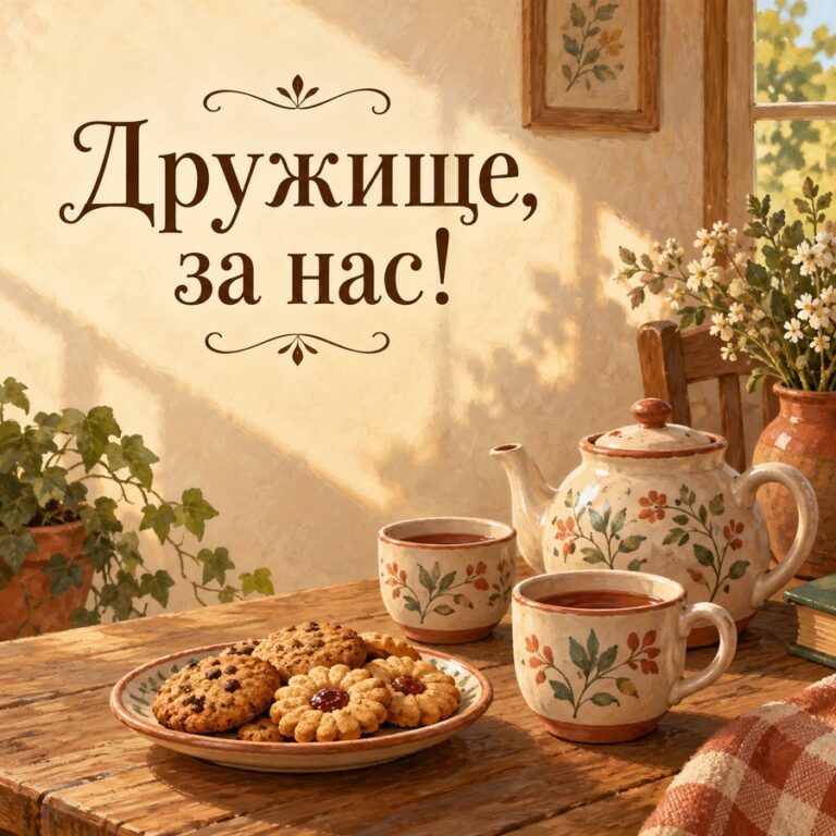 Дружище, за нас! - открытка с поздравлением другу