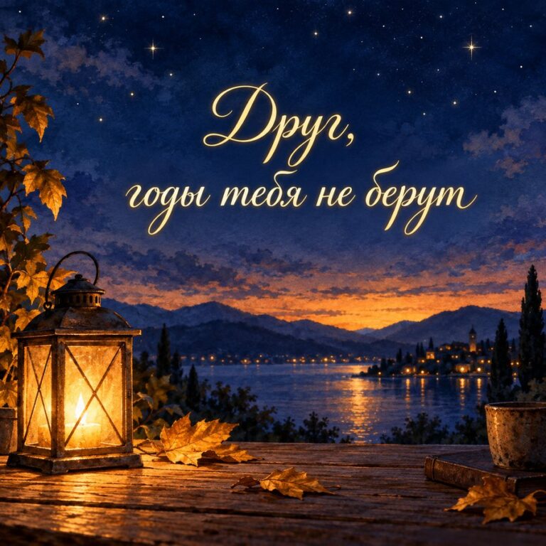 Друг, годы тебя не берут - открытка с поздравлением другу