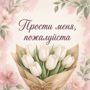 Прости меня, пожалуйста - листівка з привітанням с извинением