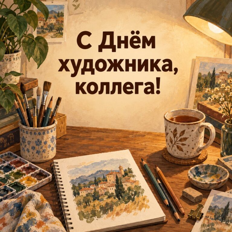 С Днём художника, коллега! - открытка с поздравлением с Днём художника