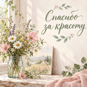 Спасибо за красоту - открытка с поздравлением с Днём художника