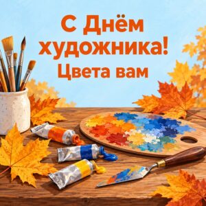 С Днём художника! Цвета вам - открытка с поздравлением с Днём художника