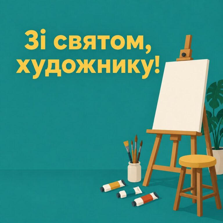 Зі святом, художнику! - листівка з привітанням з Днем художника