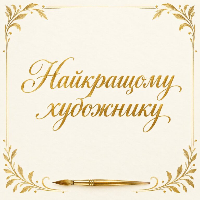 Найкращому художнику - листівка з привітанням з Днем художника