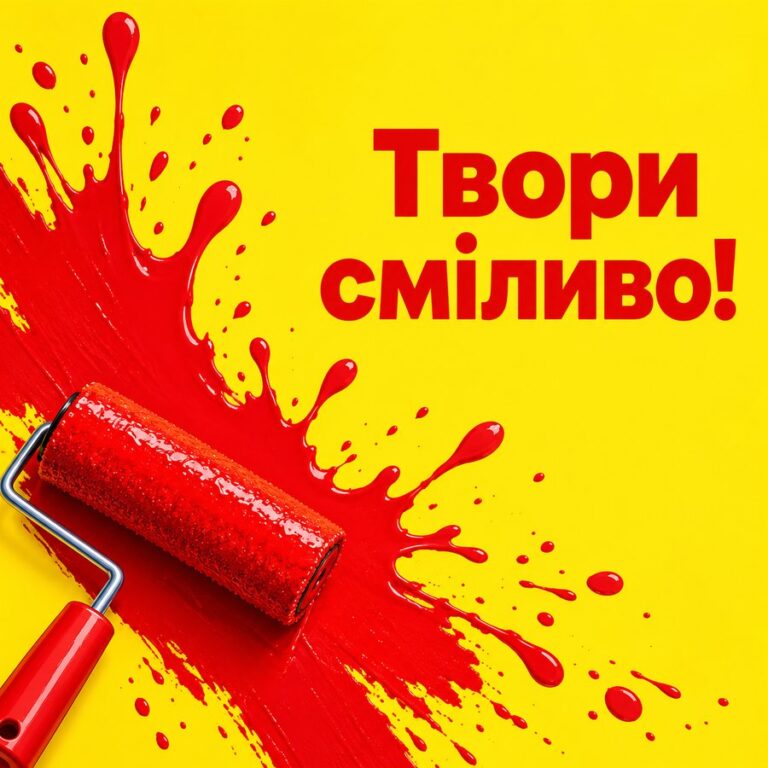 Твори сміливо! - листівка з привітанням з Днем художника