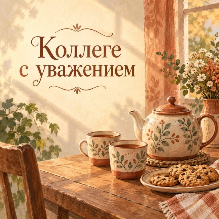 Коллеге с уважением - открытка с поздравлением коллеге