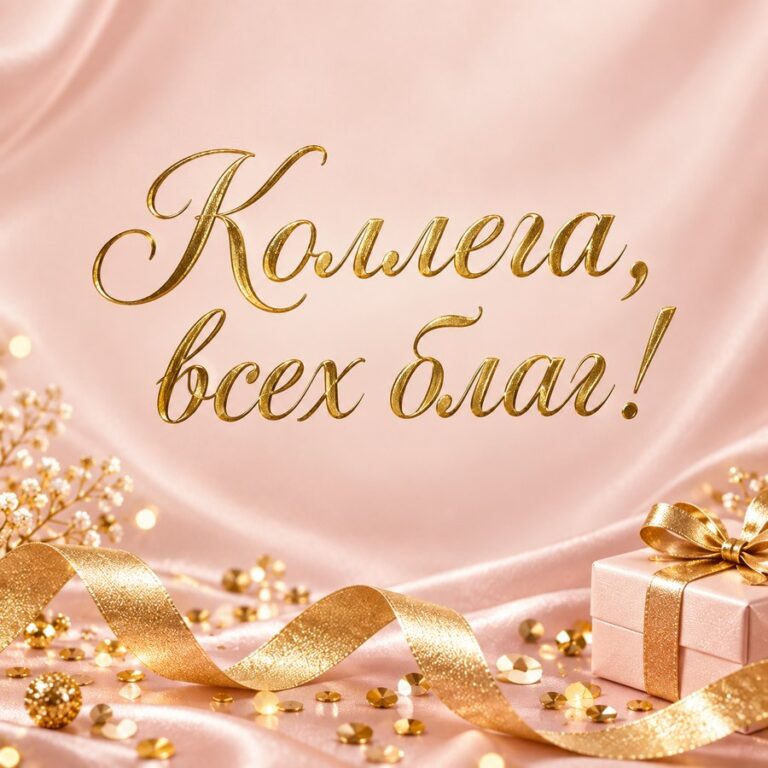 Коллега, всех благ! - открытка с поздравлением коллеге