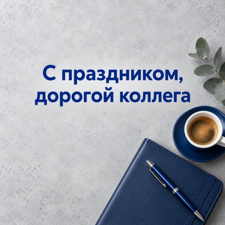 С праздником, дорогой коллега - открытка с поздравлением коллеге