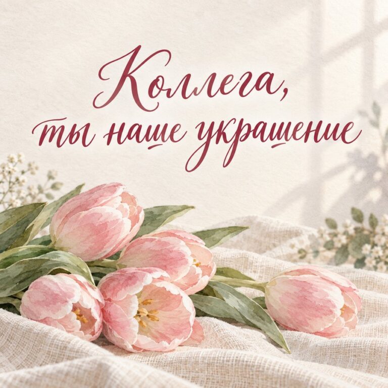 Коллега, ты наше украшение - открытка с поздравлением коллеге