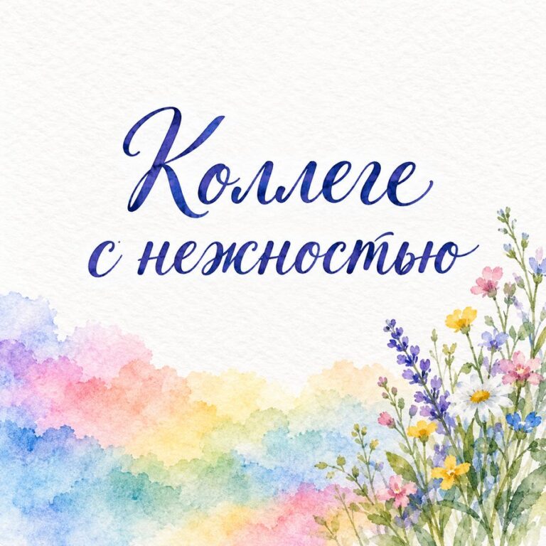 Коллеге с нежностью - открытка с поздравлением коллеге