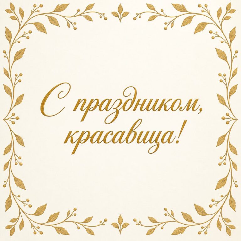 С праздником, красавица! - открытка с поздравлением коллеге