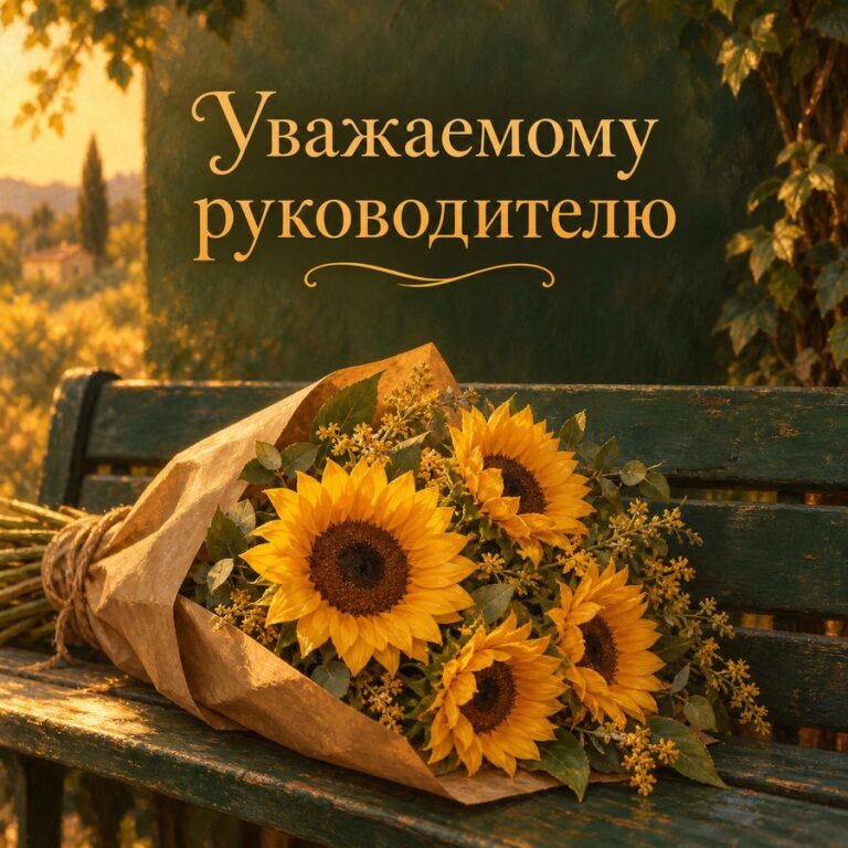 Уважаемому руководителю - открытка с поздравлением коллеге