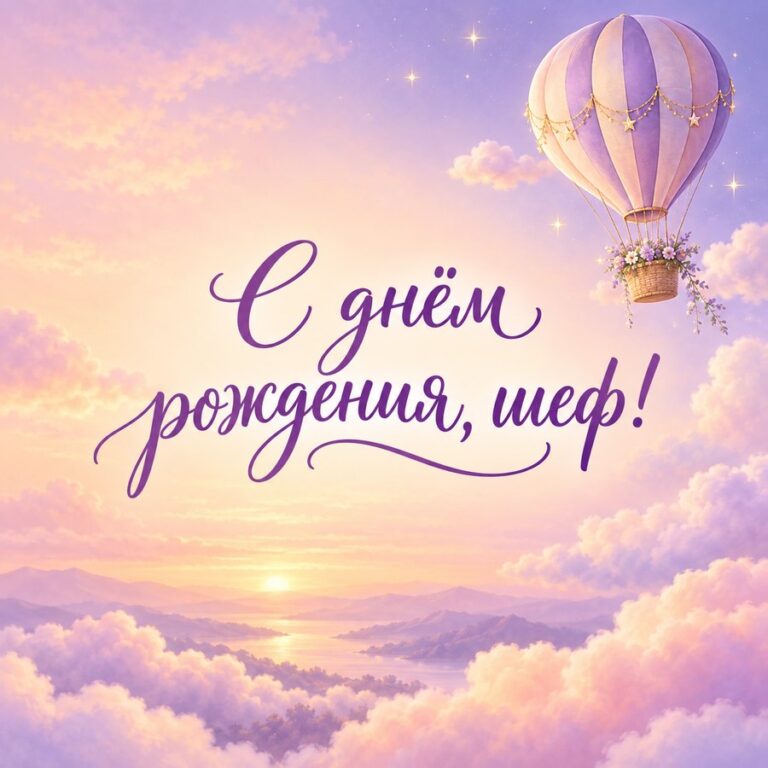 С днём рождения, шеф! - открытка с поздравлением коллеге