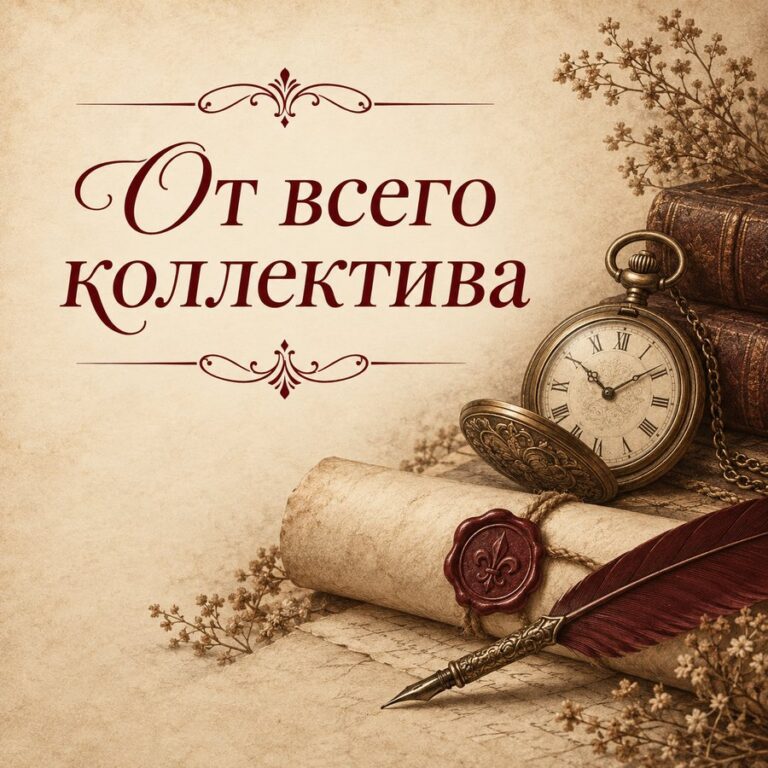 От всего коллектива - открытка с поздравлением коллеге