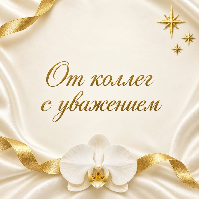 От коллег с уважением - открытка с поздравлением коллеге