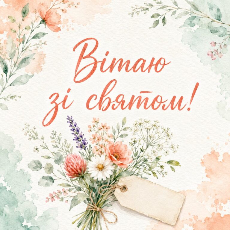 Вітаю зі святом! - листівка з привітанням з Днем народження
