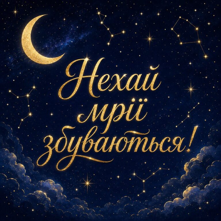 Нехай мрії збуваються! - листівка з привітанням з Днем народження