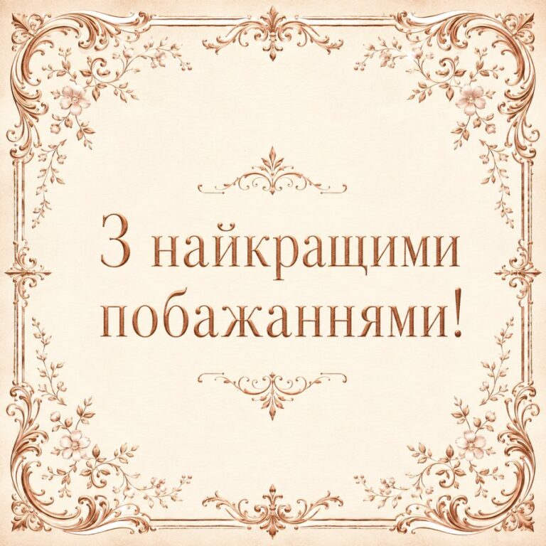 З найкращими побажаннями! - листівка з привітанням з Днем народження