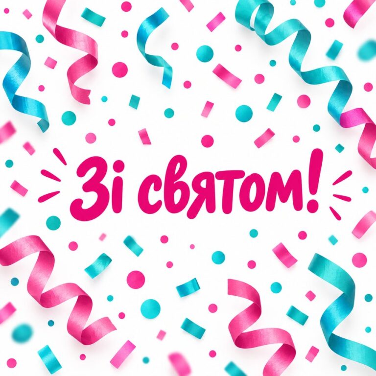 Зі святом! - листівка з привітанням з Днем народження