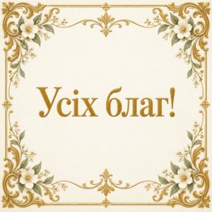Усіх благ! - листівка з привітанням з Днем народження