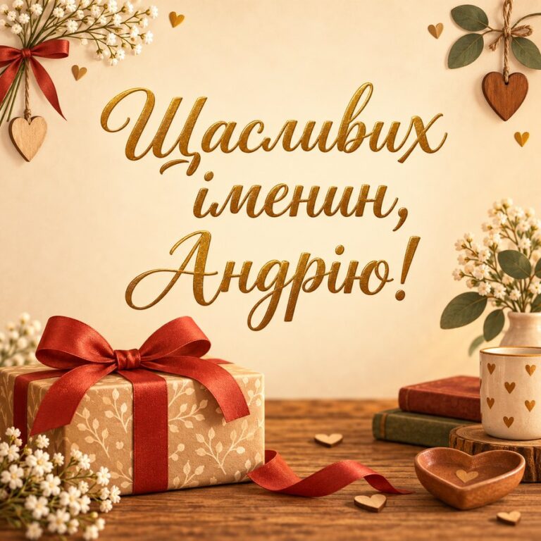 Щасливих іменин, Андрію! - листівка з привітанням з Днем ангела Андрія