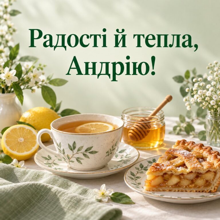 Радості й тепла, Андрію! - листівка з привітанням з Днем ангела Андрія