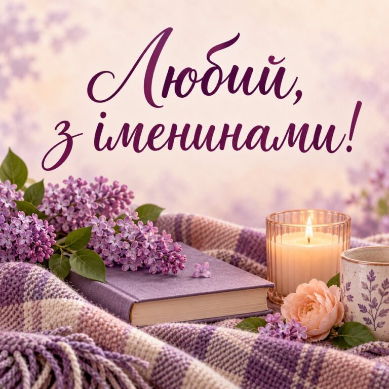 Любий, з іменинами! - листівка з привітанням з Днем ангела Андрія