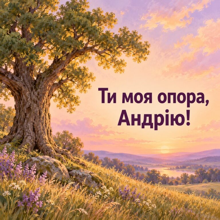 Ти моя опора, Андрію! - листівка з привітанням з Днем ангела Андрія