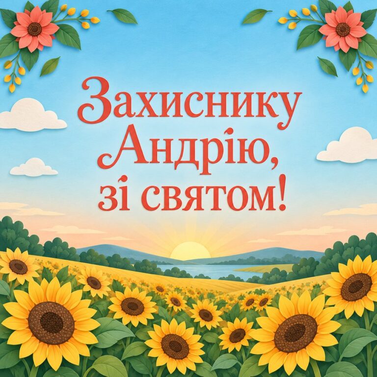 Захиснику Андрію, зі святом! - листівка з привітанням з Днем ангела Андрія