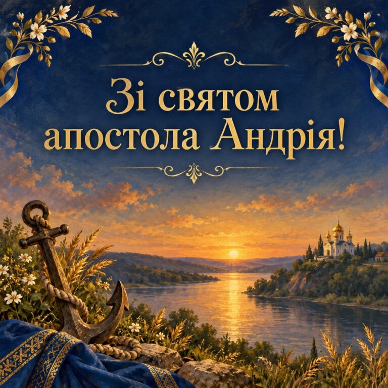 Зі святом апостола Андрія! - листівка з привітанням з Днем ангела Андрія