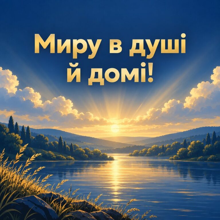 Миру в душі й домі! - листівка з привітанням з Днем ангела Андрія