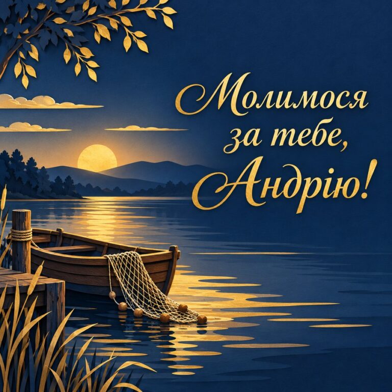 Молимося за тебе, Андрію! - листівка з привітанням з Днем ангела Андрія